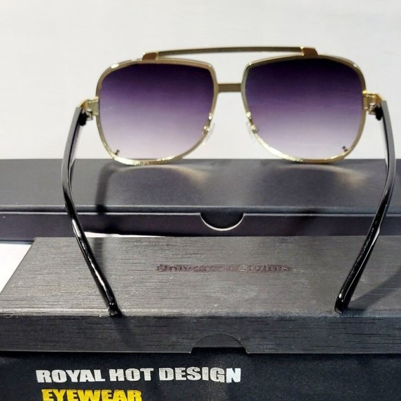 Womens Polarized Sunglasses 100%UV Visual Clarity 60mm Black/Gold Metal Frame main image 11